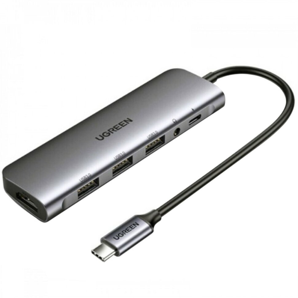 USB разветвитель Ugreen Hub 6 In 1 USB-C, серый (80132) USB разветвитель Ugreen Hub 6 In 1 USB-C, серый (80132)