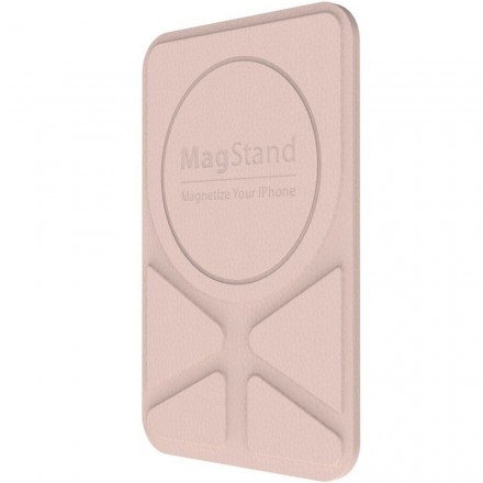 Магнитная накладка-подставка SwitchEasy MagStand Leather Stand для Apple iPhone 11/12, розовый