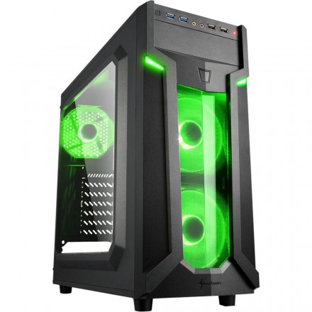 Корпус Sharkoon VG6-W green led черный