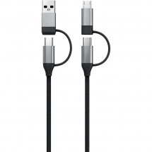 Кабель Red Line microUSB/ USB Type-C - microUSB/ USB Type-C, черный