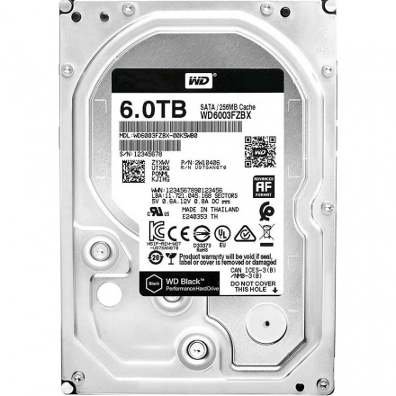 Внутренний HDD накопитель Western Digital 6TB 7200RPM 6GB/S 256MB BLACK WD6003FZBX