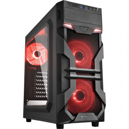 Корпус Sharkoon VG7-W red led черный