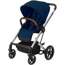 Детская коляска Cybex Balios S Lux SLV Navy Blue с дождевиком