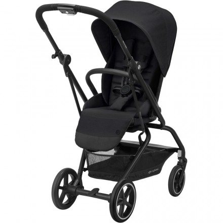 Детская коляска Cybex Eezy S Twist+ 2 BLK Deep Black с дождевиком и бампером