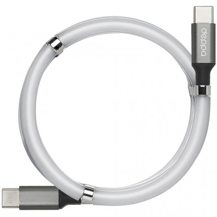 Кабель Deppa USB-C-USB-C, USB 2.0, 1.5 м, серый