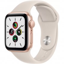 Смарт-часы Apple Watch SE 40 мм золотой, спортивный ремешок