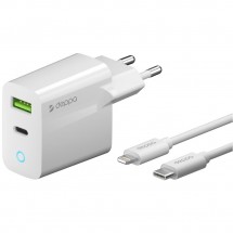 Зарядное устройство Deppa 11396 (USB Type-C, USB A), белый